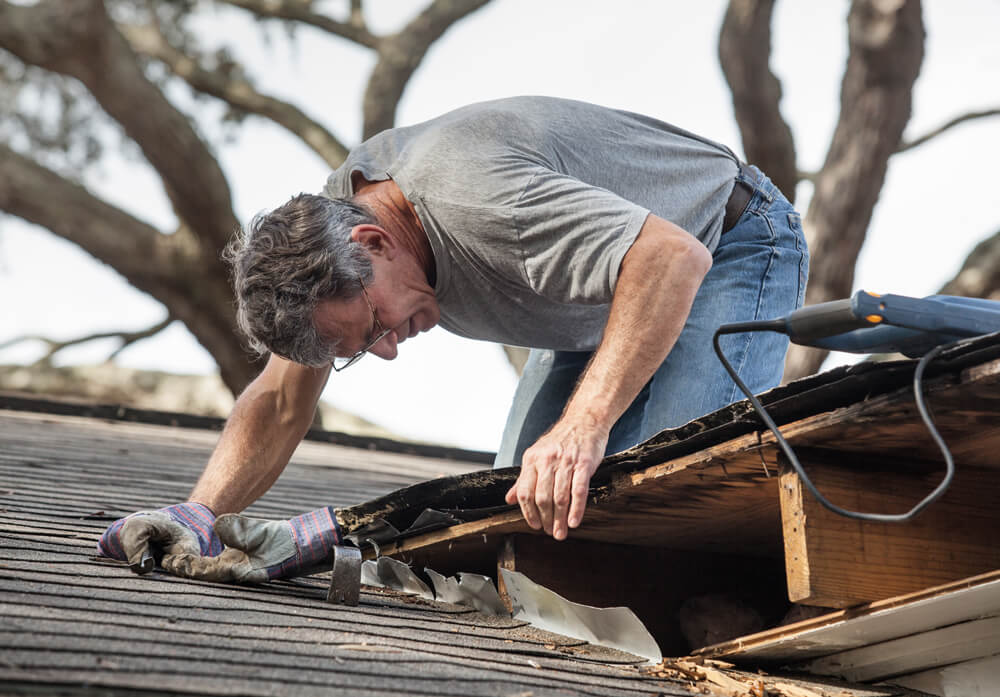 Damaged roof that results in leaks
