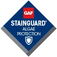 GAF StainGuard Algae Protection badge